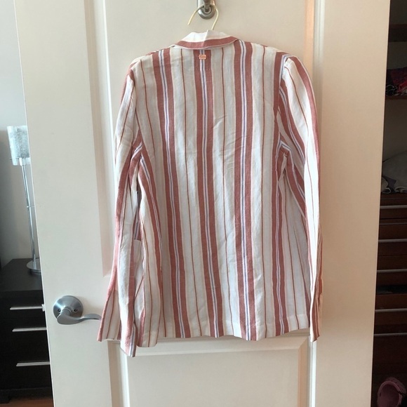 NWT Stone Row Stripped Linen Blazer Size XS - Picture 5 of 15